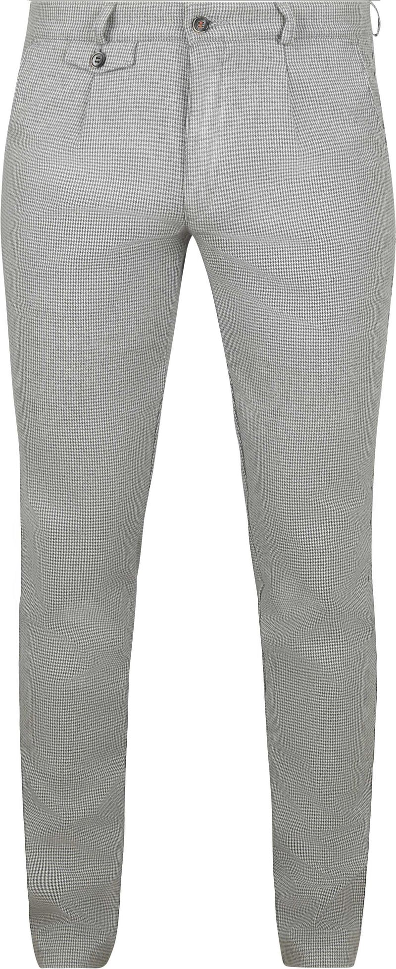 Suitable Chino Pico Pleat Flanel Druck Grau - Größe 52 günstig online kaufen