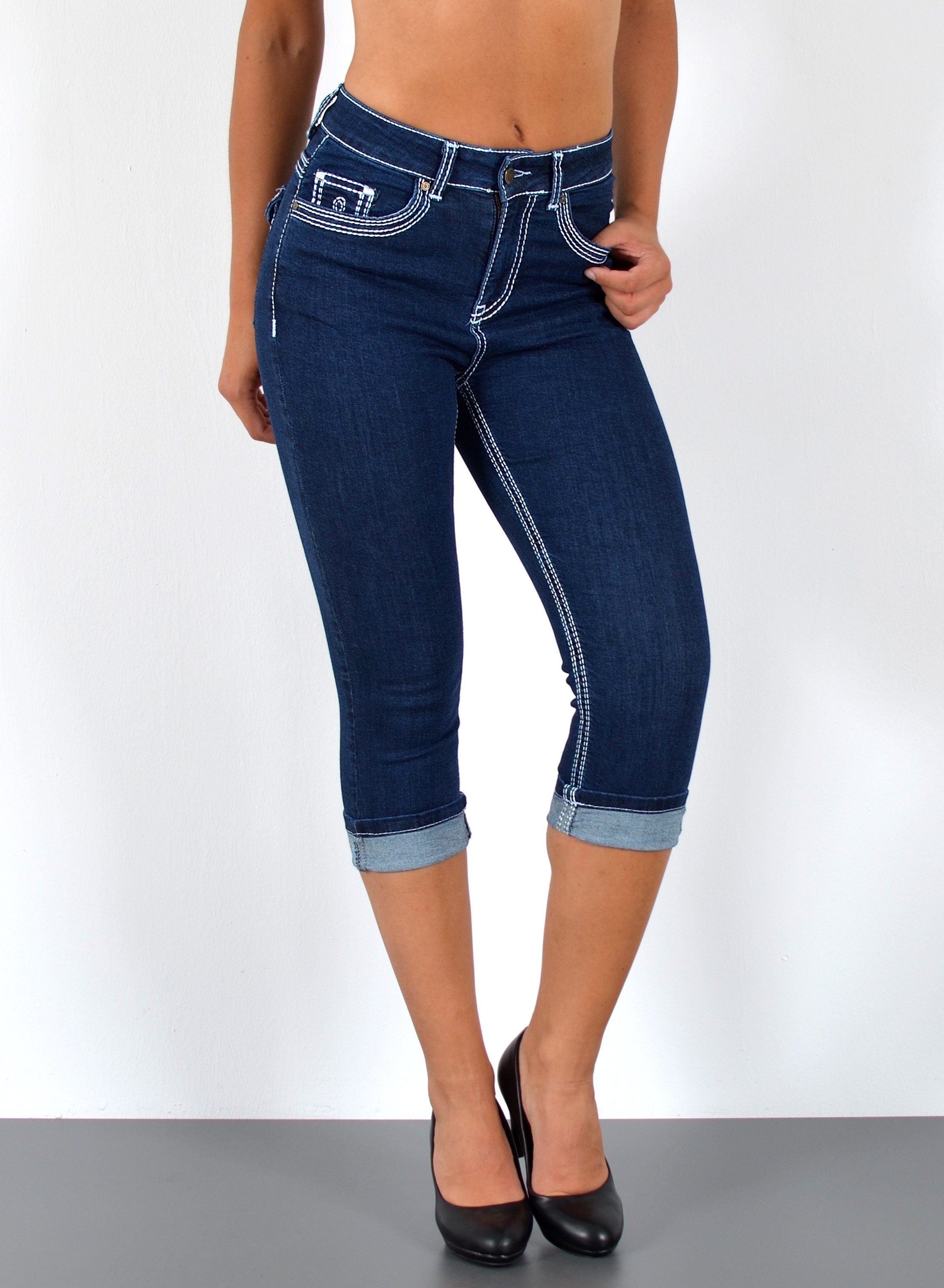 ESRA Caprijeans Damen 3/4 Capri Jeans-Hose günstig online kaufen