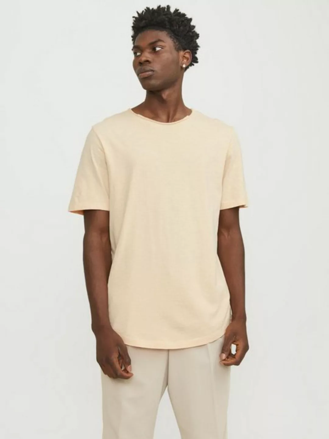 Jack & Jones T-Shirt Basic T-Shirt Rundhals Kurzarm JJEBASHER 5979 in Orang günstig online kaufen