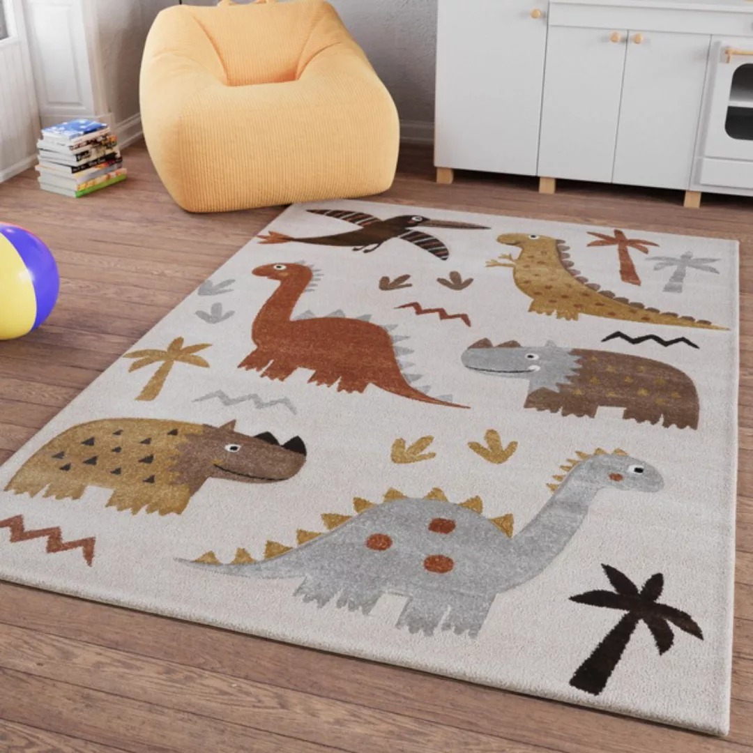 SMART KIDS Kinderteppich »T-Rex & Friends«, rechteckig, 10 mm Höhe, Moderne günstig online kaufen