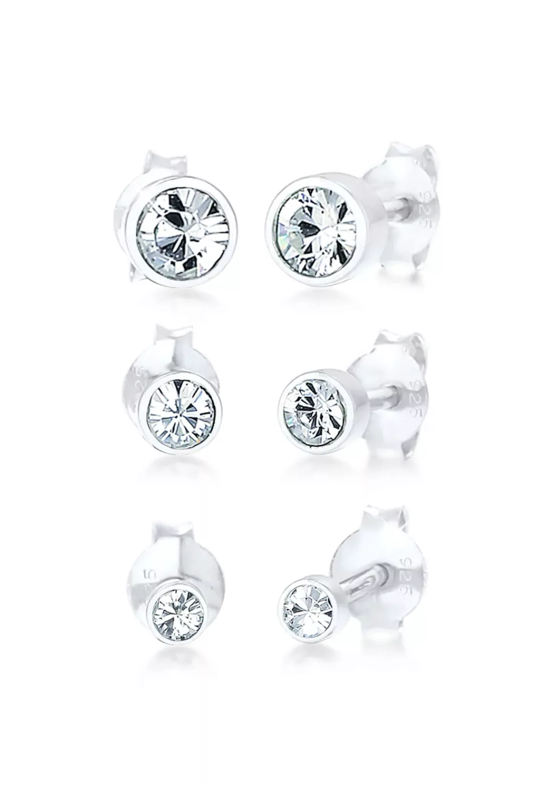 Elli Ohrring-Set "Stecker Kristalle (3 tlg) 925 Silber" günstig online kaufen