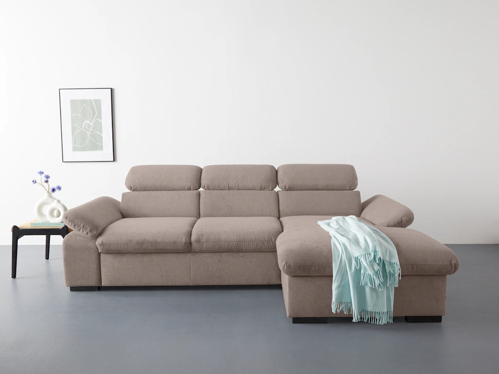 COTTA Ecksofa "Lola L-Form", (Set, mit Hocker), mit Hocker & Kopfteilfunkti günstig online kaufen