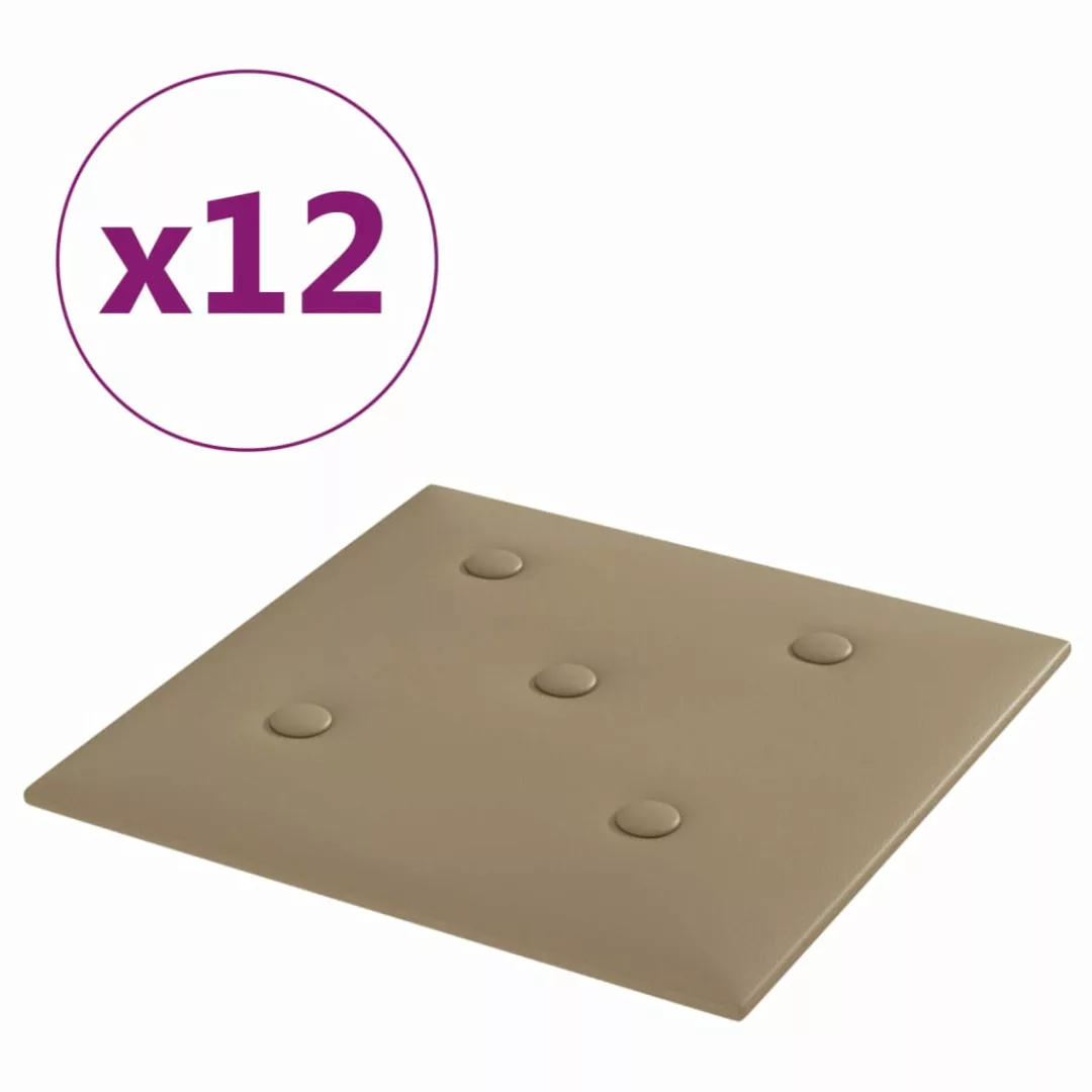 Vidaxl Wandpaneele 12 Stk. Cappuccino-braun 30x30cm Kunstleder 1,08 M² günstig online kaufen