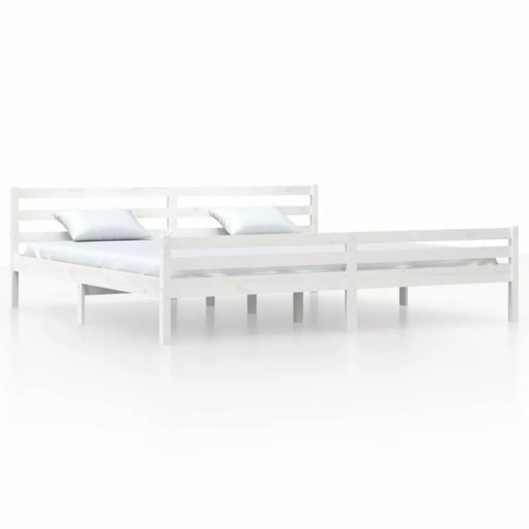 furnicato Bett Massivholzbett Weiß 200x200 cm günstig online kaufen