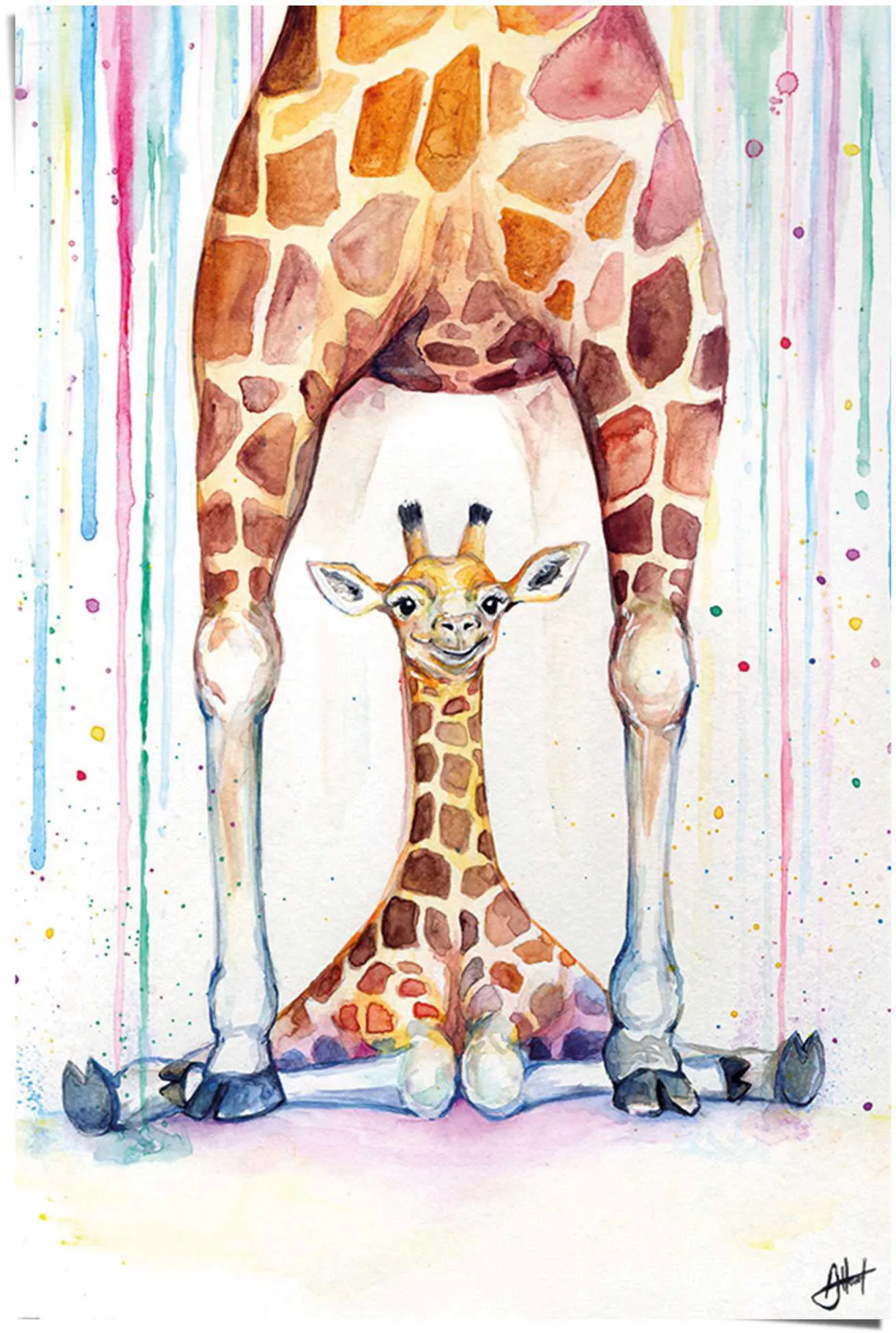 Reinders Poster "Giraffen Marc Allante - Farbenfroh - Babyzimmer", (1 St.) günstig online kaufen