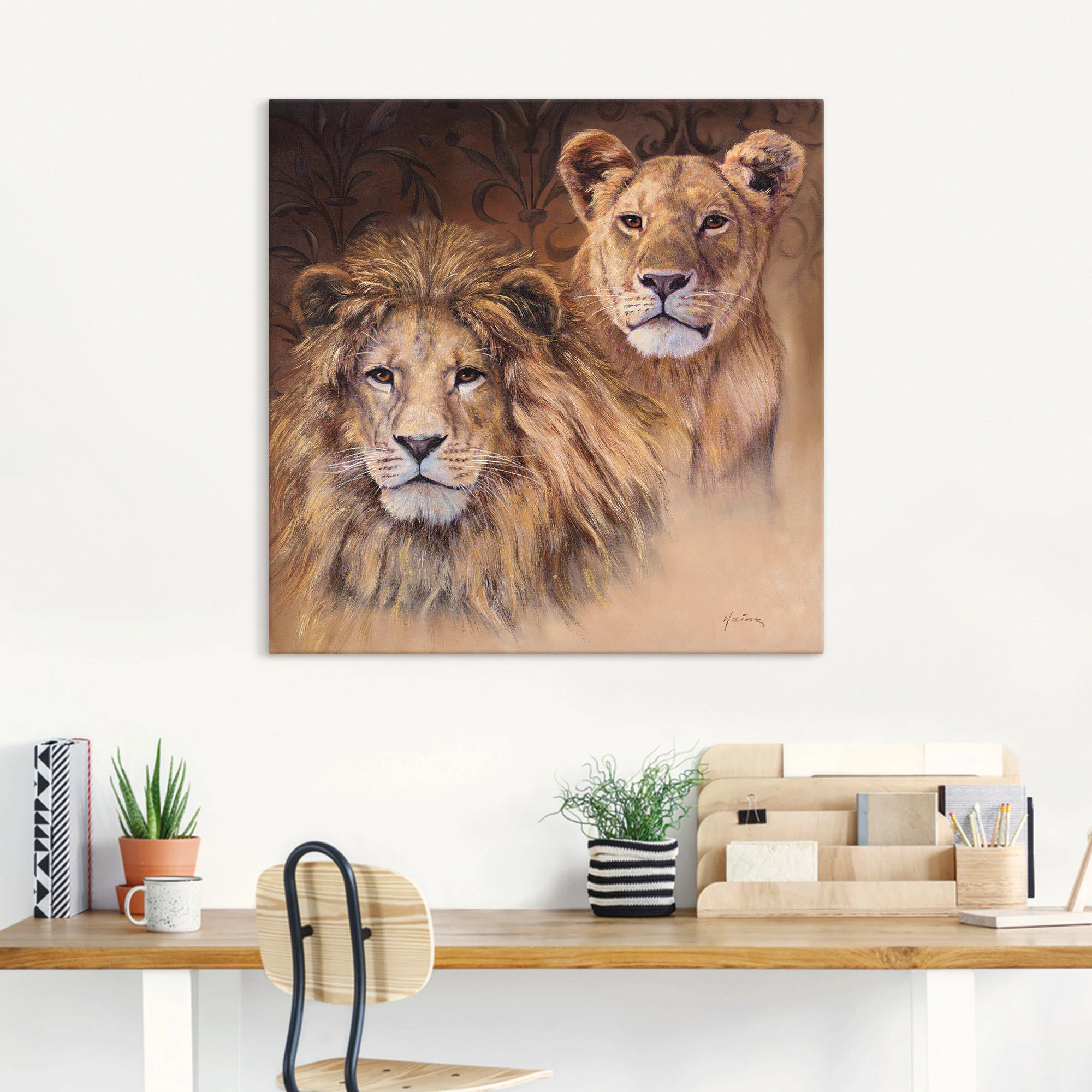 Artland Wandbild »Löwen«, Wildtiere, (1 St.), als Alubild, Outdoorbild, Lei günstig online kaufen