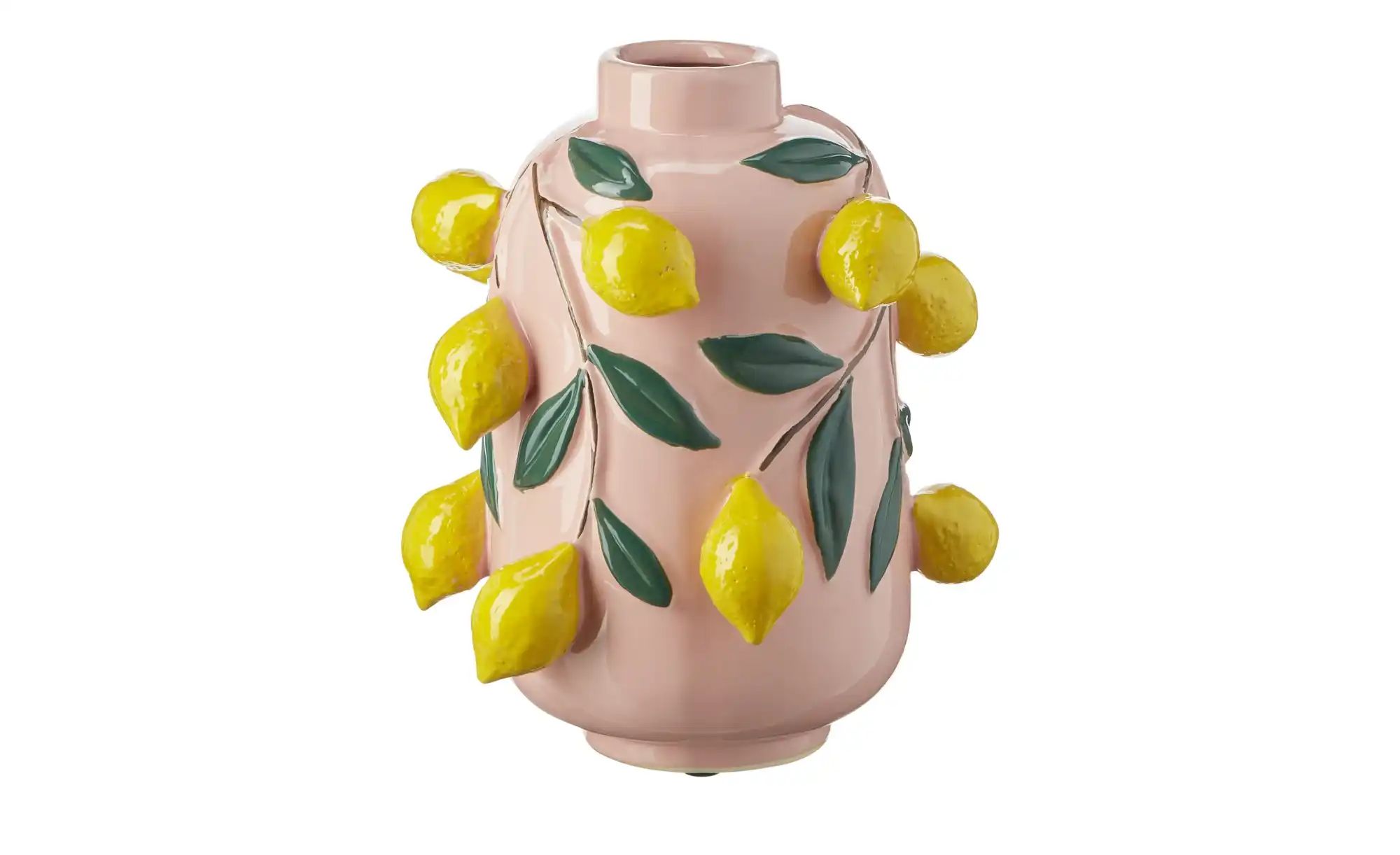 Vase Zitronen   ¦ rosa/pink ¦ Keramik ¦ Maße (cm): H: 22,5  Ø: 21 Accessoir günstig online kaufen