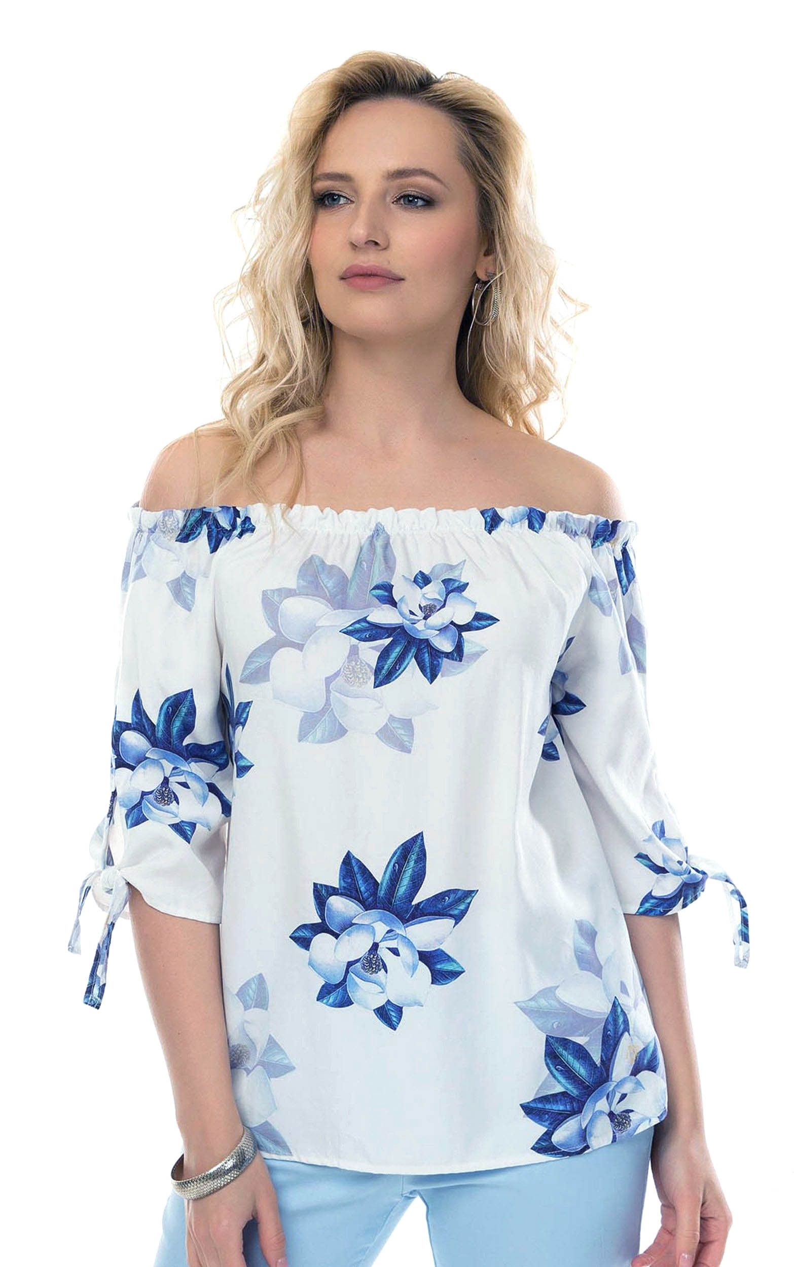 Passioni Carmenshirt Off Shoulder Halbarmbluse mit günstig online kaufen