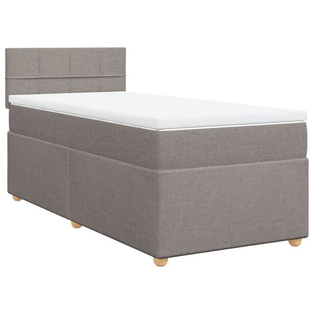 vidaXL Boxspringbett, Boxspringbett mit Matratze Taupe 90x200 cm Stoff günstig online kaufen