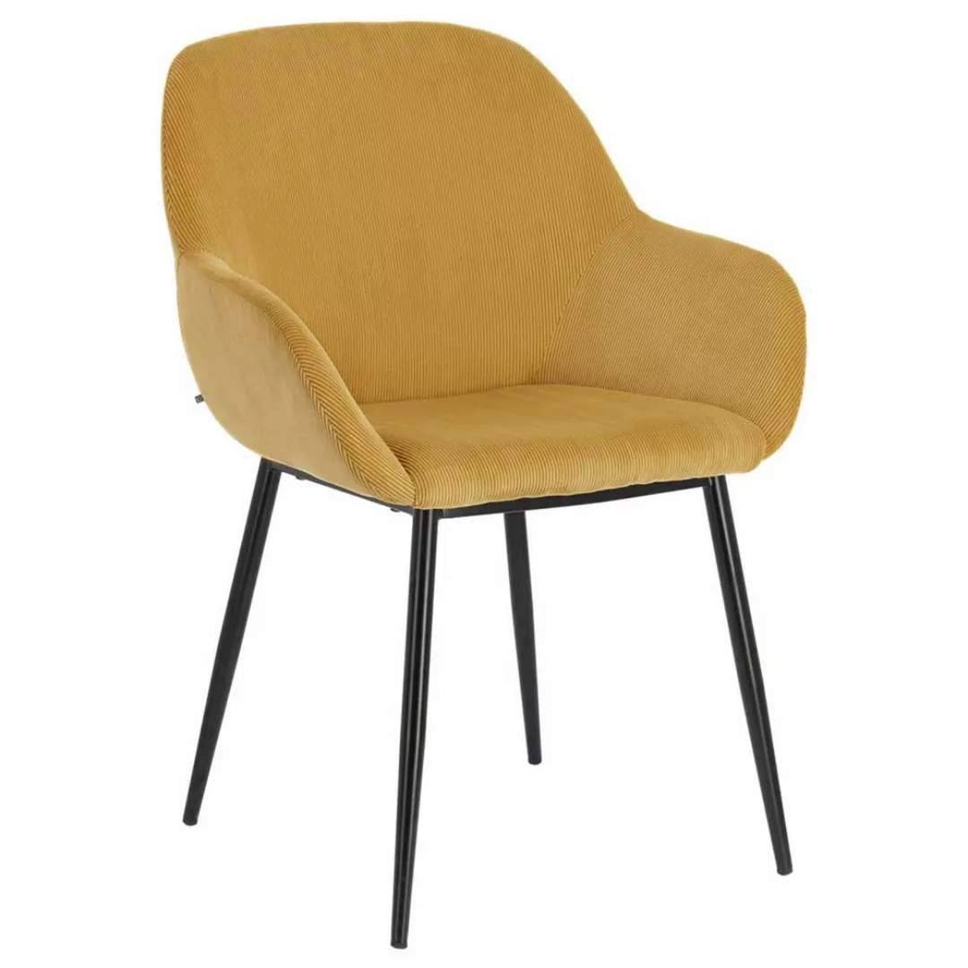 Esstisch Stühle in Gelb Cord Bezug (4er Set) günstig online kaufen