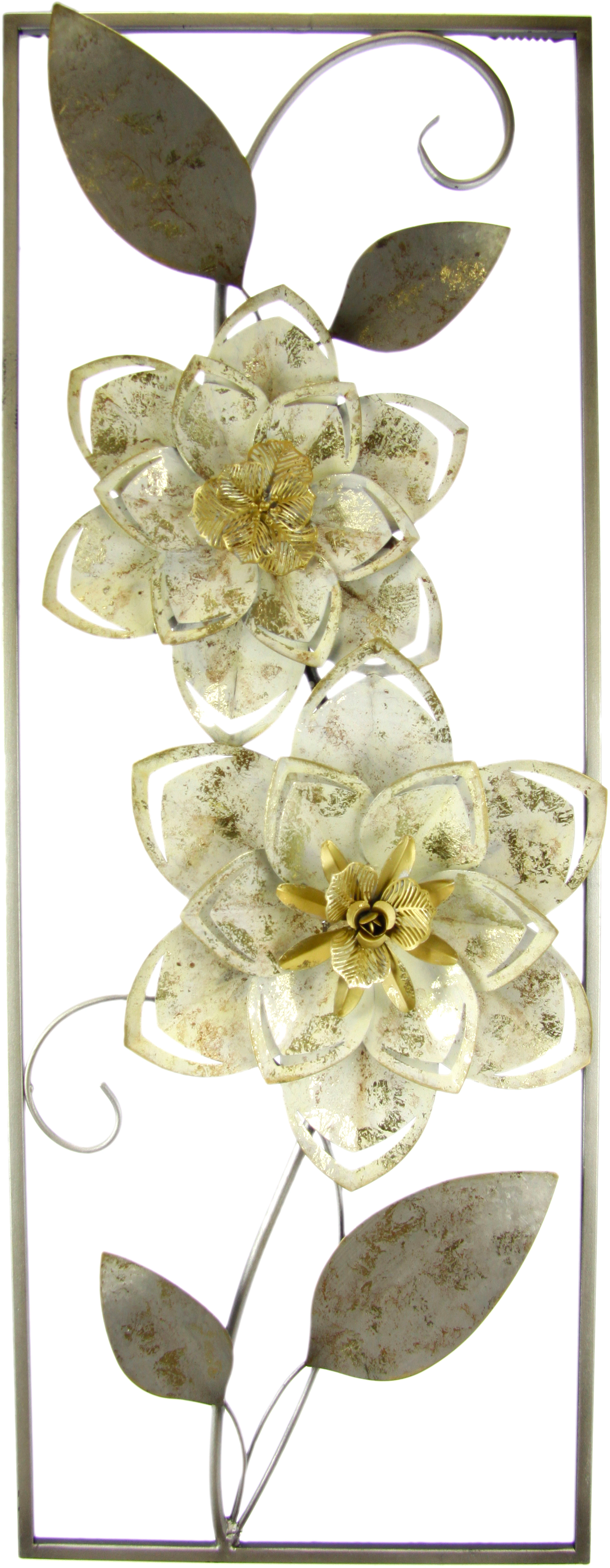 I.GE.A. Bild "Metallbild Blumen Blätter Blume Wanddeko Wandskulptur Bild 3D günstig online kaufen