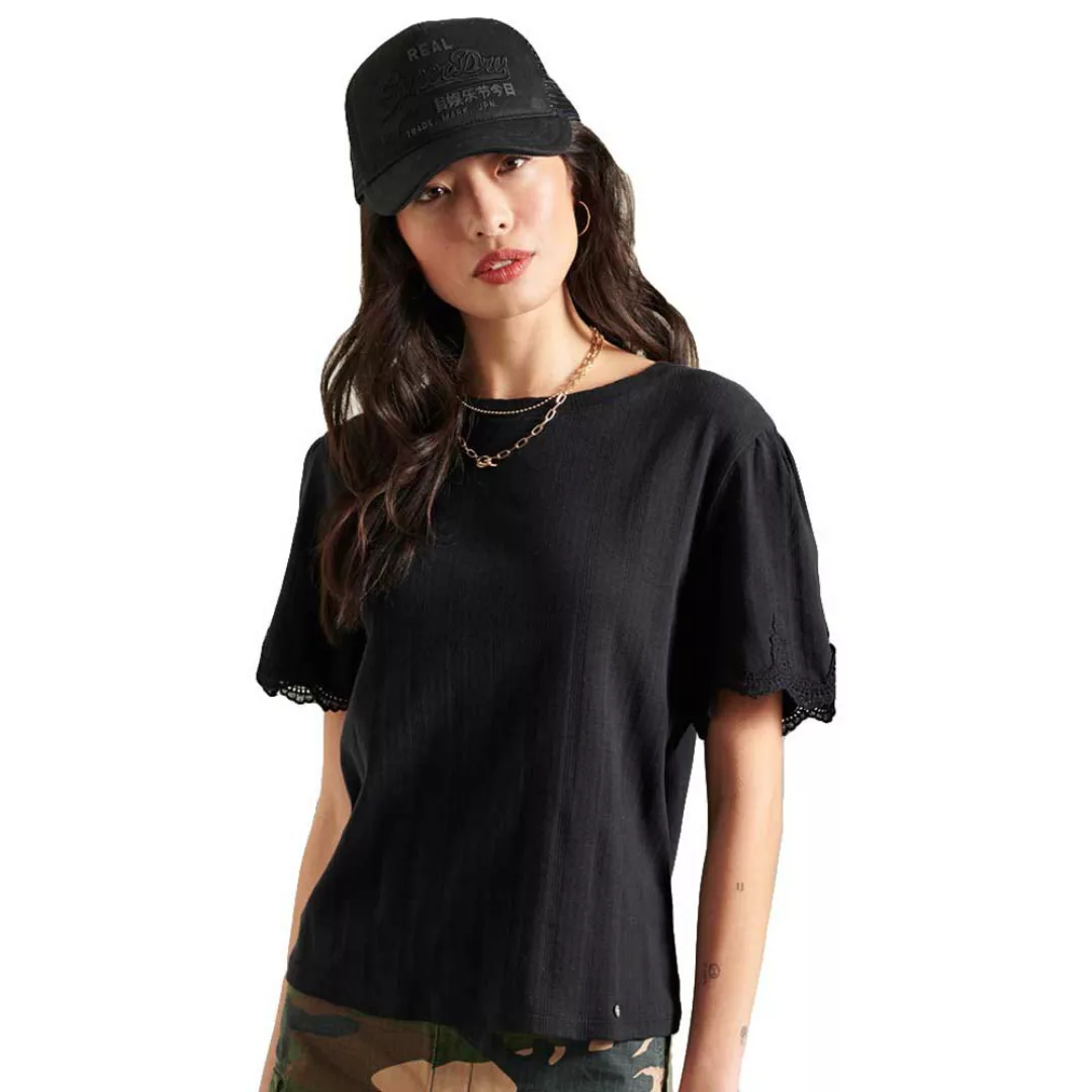 Superdry Embroidered Kurzarm T-shirt XS Black günstig online kaufen