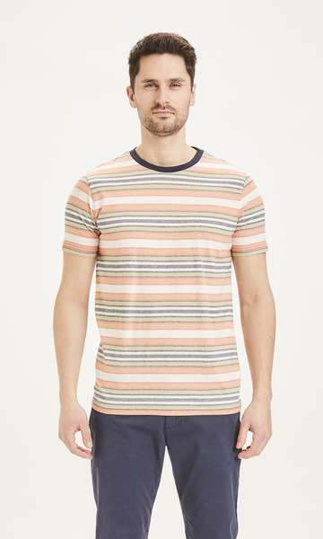 Herren T-shirt "Alder Striped Tee" - Gots/vegan, Abricut Buff günstig online kaufen