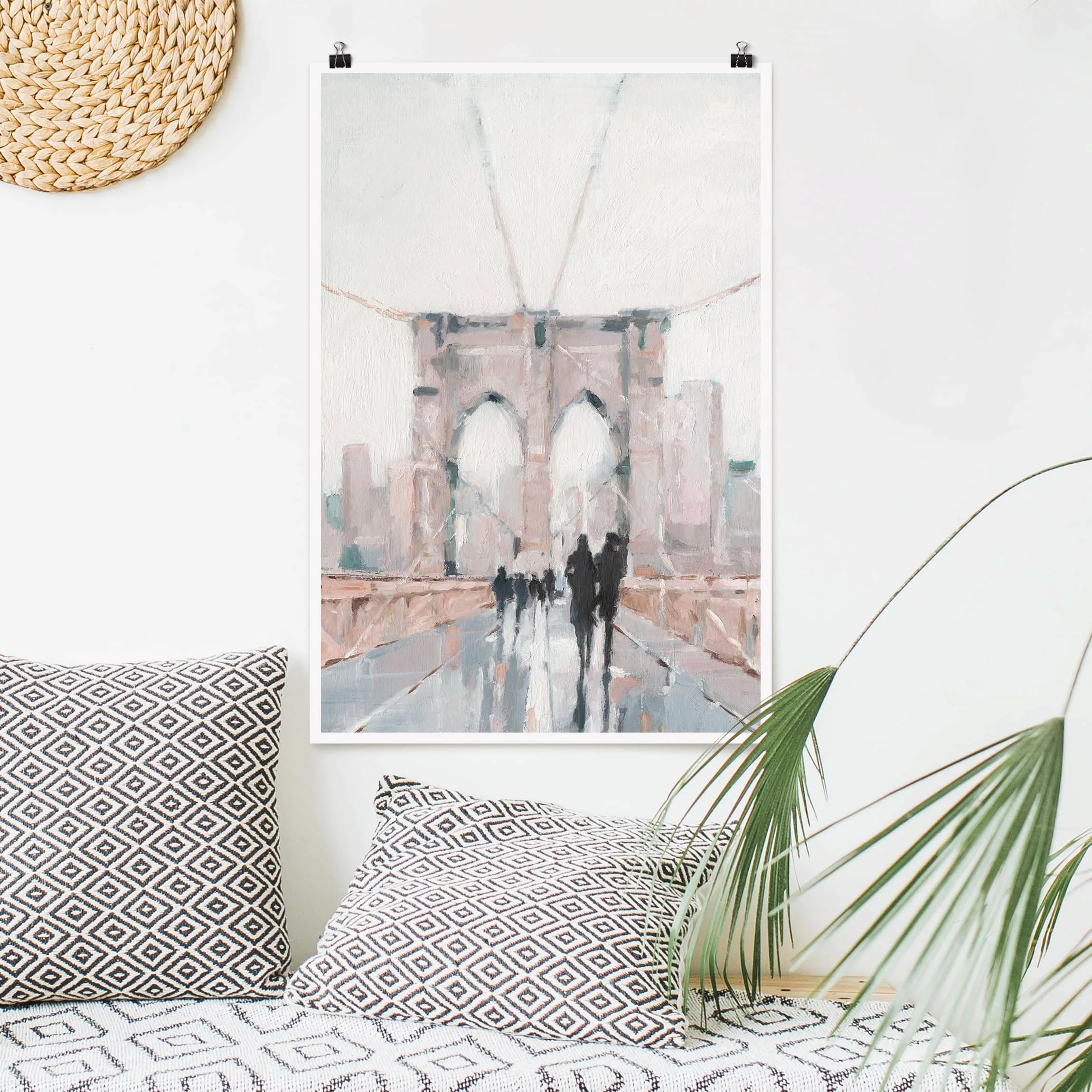 Poster Architektur & Skyline - Hochformat Spaziergang am Morgen I günstig online kaufen