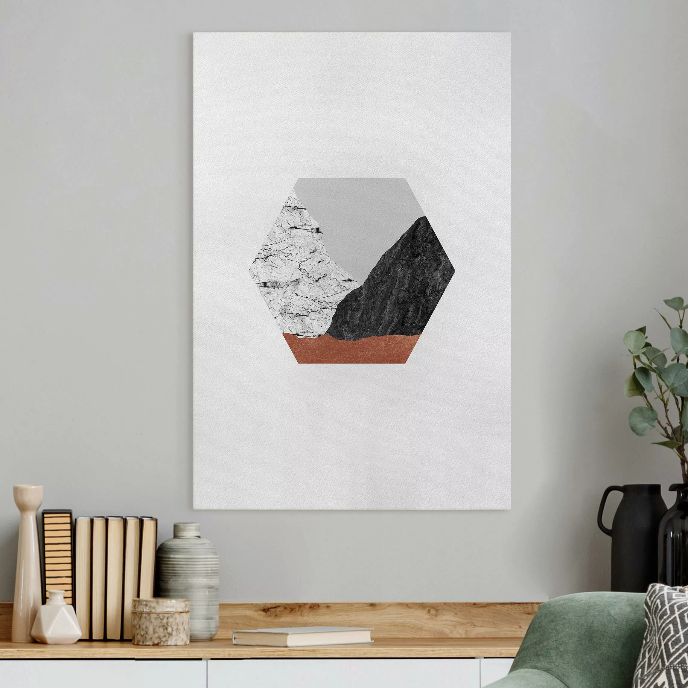 Leinwandbild Kupferberge Geometrie im Hexagon günstig online kaufen