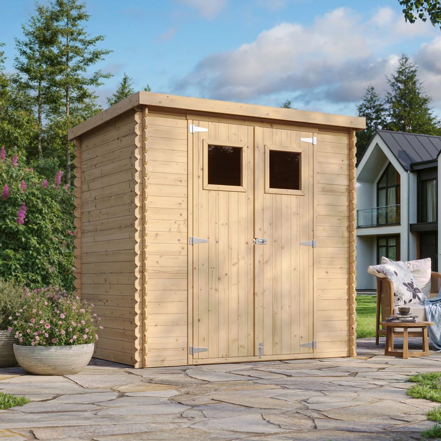 Timbela Gartenhaus Holz M311+M311G 2,22 m² mit Boden günstig online kaufen