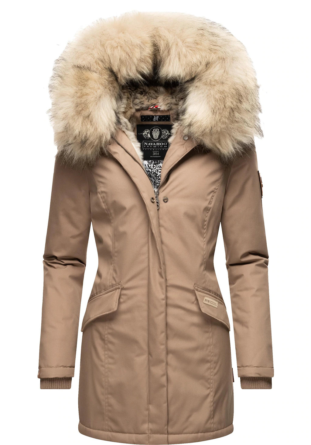 Navahoo Wintermantel Cristal stylischer Damen Winterparka mit Kunstfell-Kap günstig online kaufen