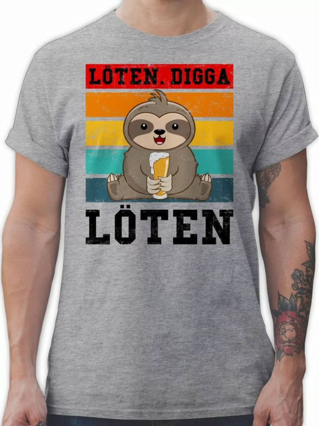 Shirtracer T-Shirt Löten Digga Löten Vintage Party & Alkohol Herren günstig online kaufen