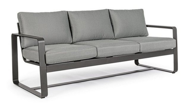 Natur24 Sofa Sofa Merrigan 194x78x84cm Aluminium Anthrazit Sofa Couch Polst günstig online kaufen