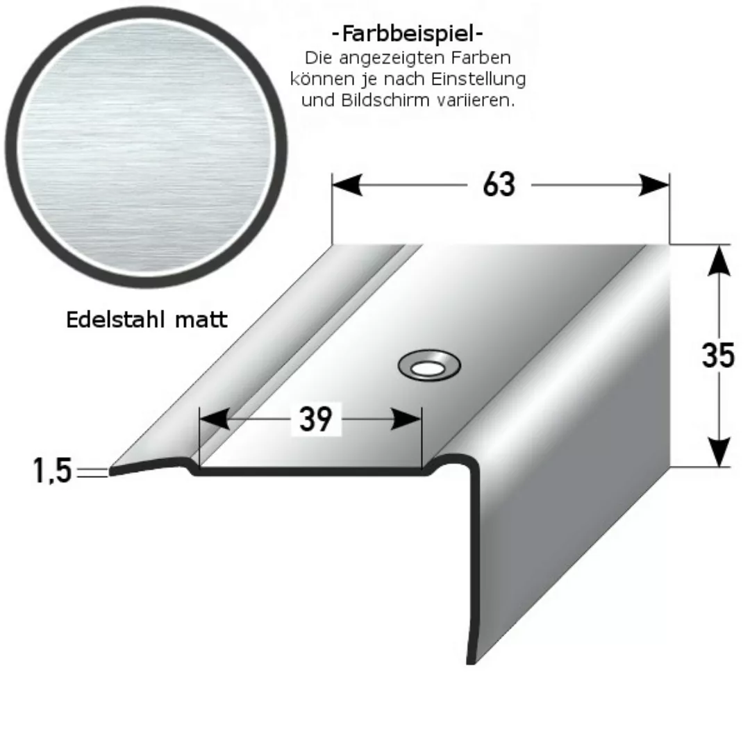 Treppenkante "Mirabella" / Kombiwinkel / Winkelprofil, Breite: 63 mm, versc günstig online kaufen
