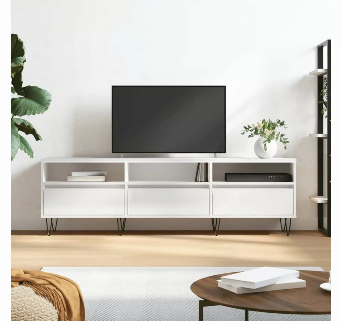 vidaXL TV-Schrank TV-Schrank Hochglanz-Weiß 150x30x44,5 cm Holzwerkstoff (1 günstig online kaufen