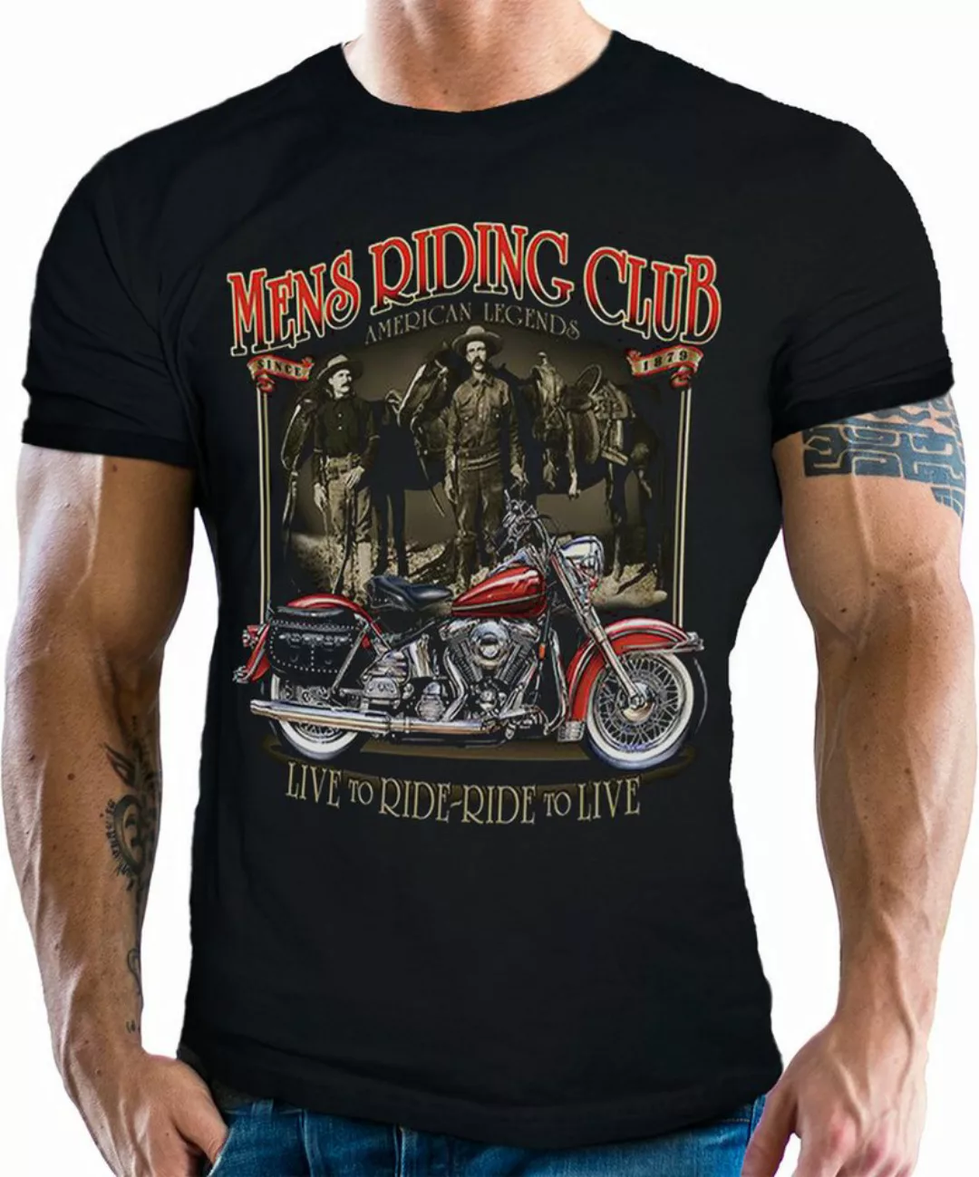 GASOLINE BANDIT® T-Shirt für Motorradfahrer und Biker: American Legends Rid günstig online kaufen