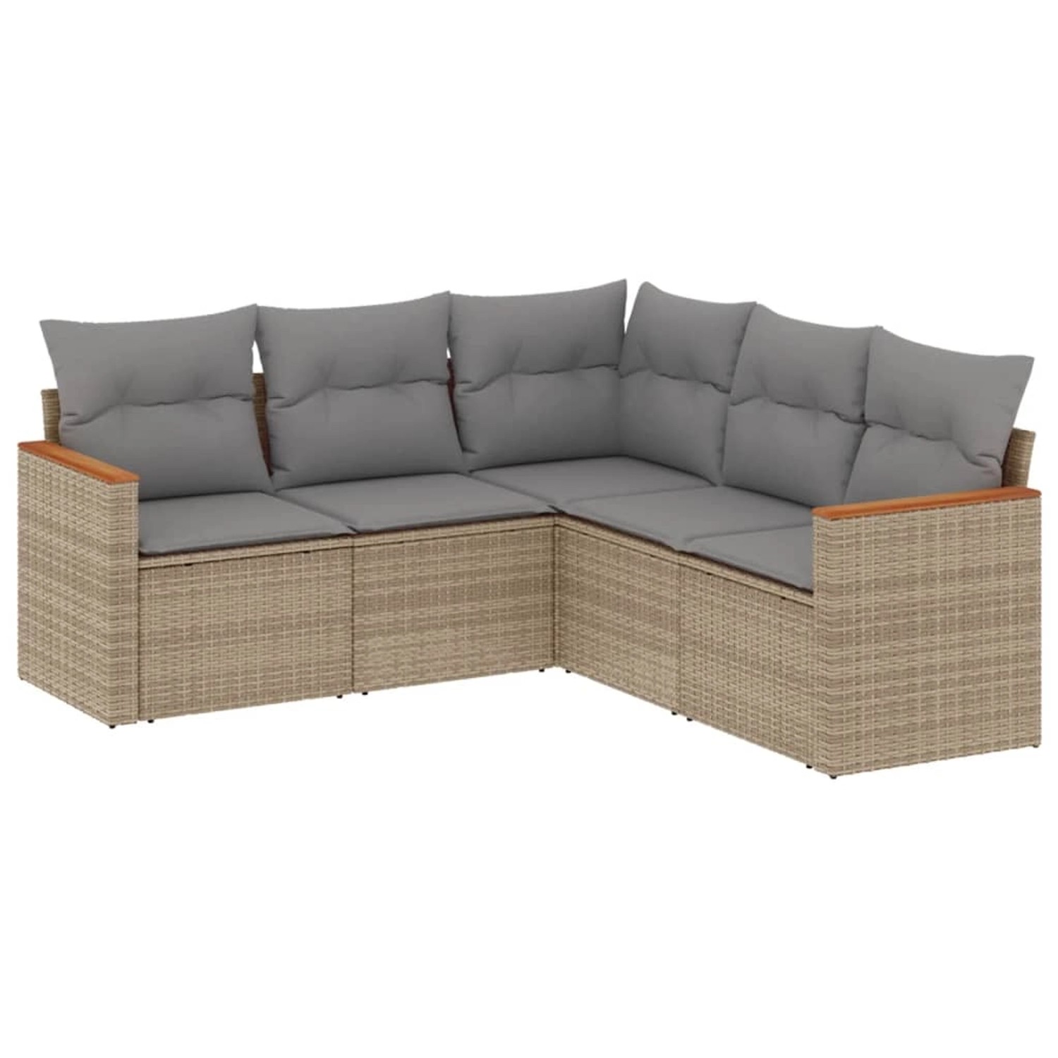 vidaXL 5-tlg Garten-Sofagarnitur mit Kissen Beige Poly Rattan Modell 159 günstig online kaufen