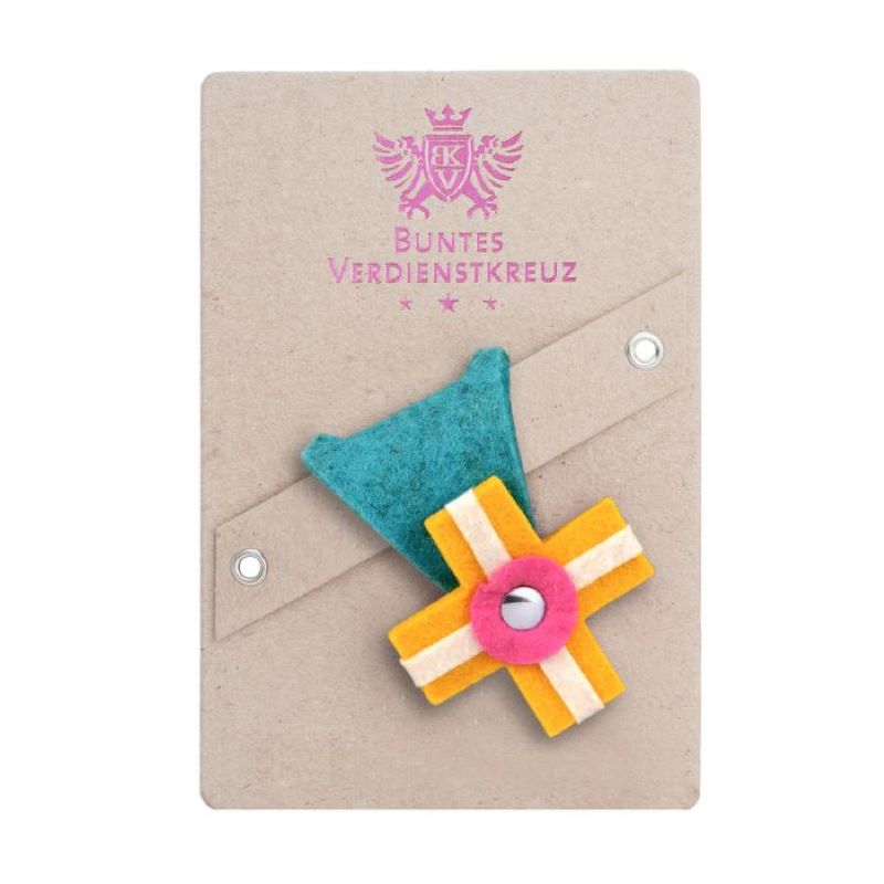 Buntes Verdienstkreuz aus Filz lagune-gelb günstig online kaufen