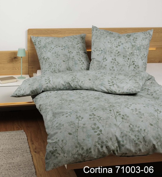 Janine Janine Soft-Cotton Bettwäsche CORTINA 71003 salbeigrün Größe:  135x2 günstig online kaufen