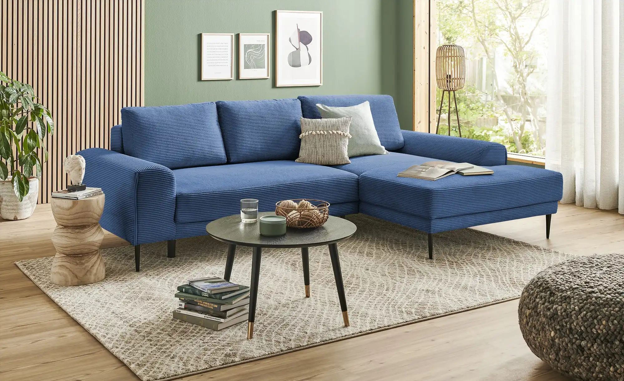 switch Ecksofa aus Cord Capitol ¦ blau ¦ Maße (cm): B: 276 H: 89 T: 175 Pol günstig online kaufen