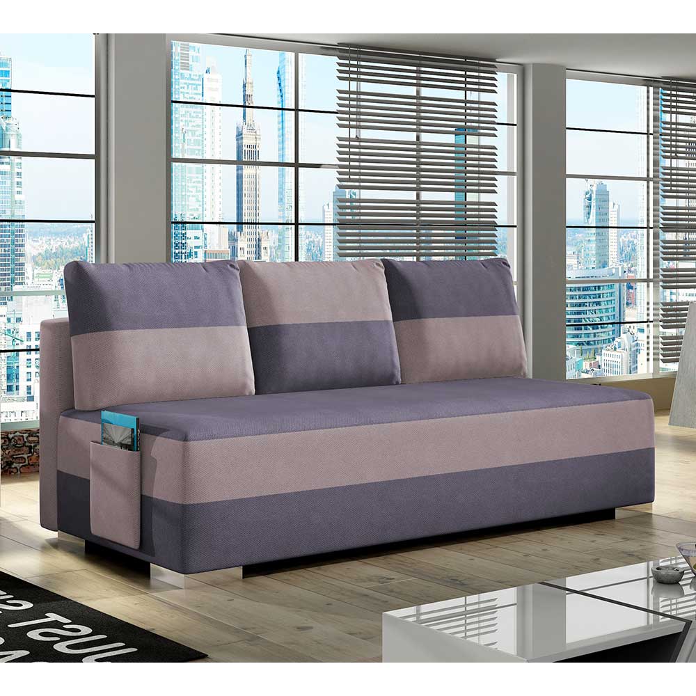 Schlafsofa Zweisitzer Sofa in Altrosa und Mauve günstig online kaufen