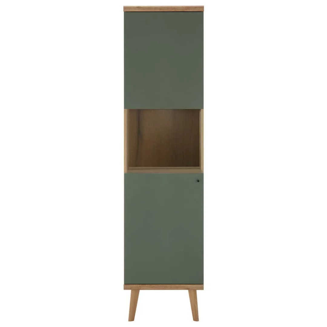 Vitrine Alva Eiche Evoke Coast Nachbildung salbei B/H/T: ca. 50x197x40 cm günstig online kaufen