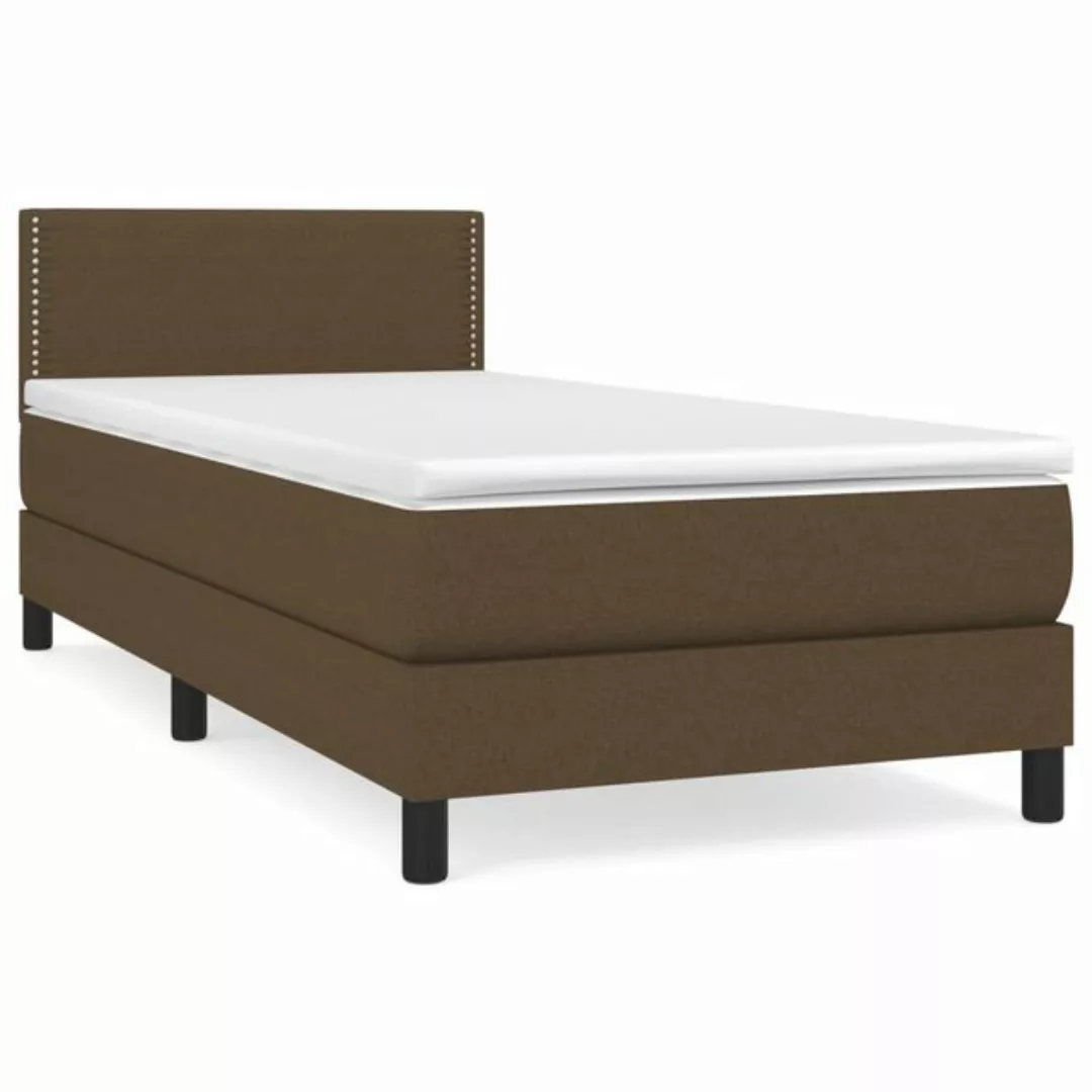 vidaXL Boxspringbett Boxspringbett mit Matratze Dunkelbraun 90x200 cm Stoff günstig online kaufen