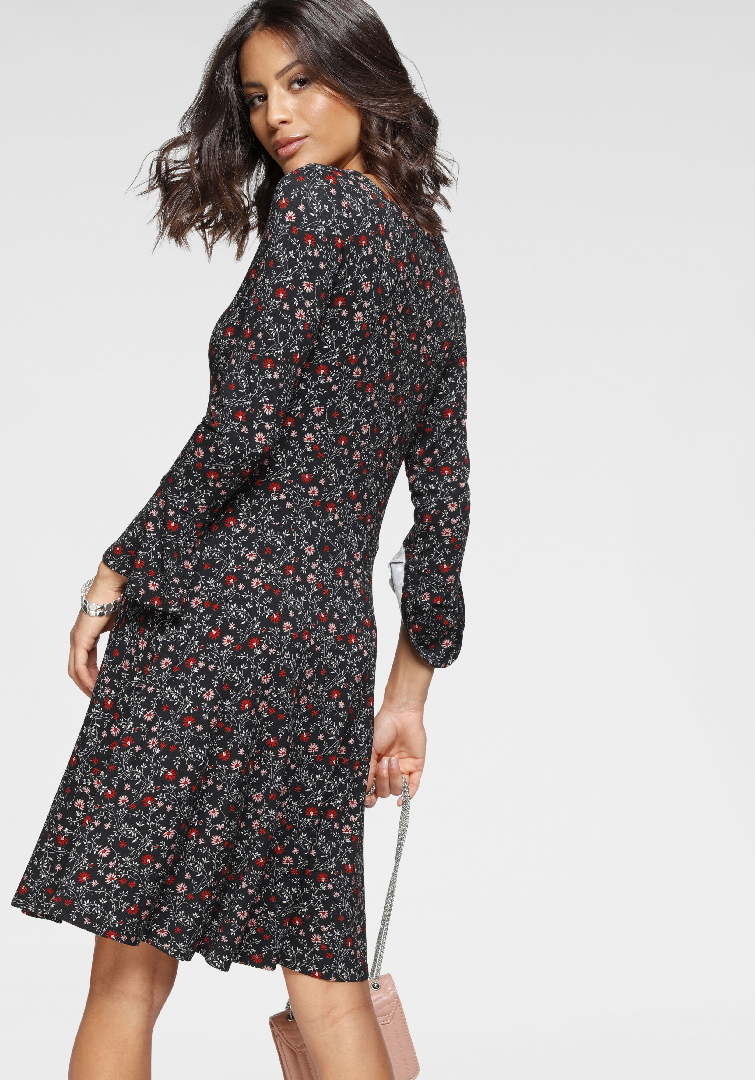 Laura Scott Jerseykleid mit Volant am Ärmel günstig online kaufen