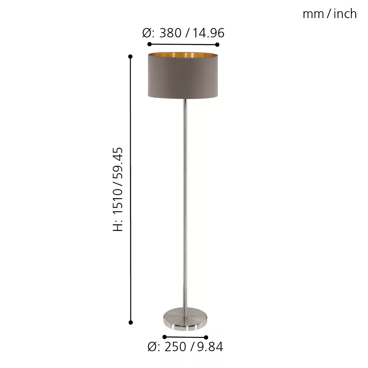 EGLO Stehlampe »MASERLO«, 1 flammig-flammig günstig online kaufen