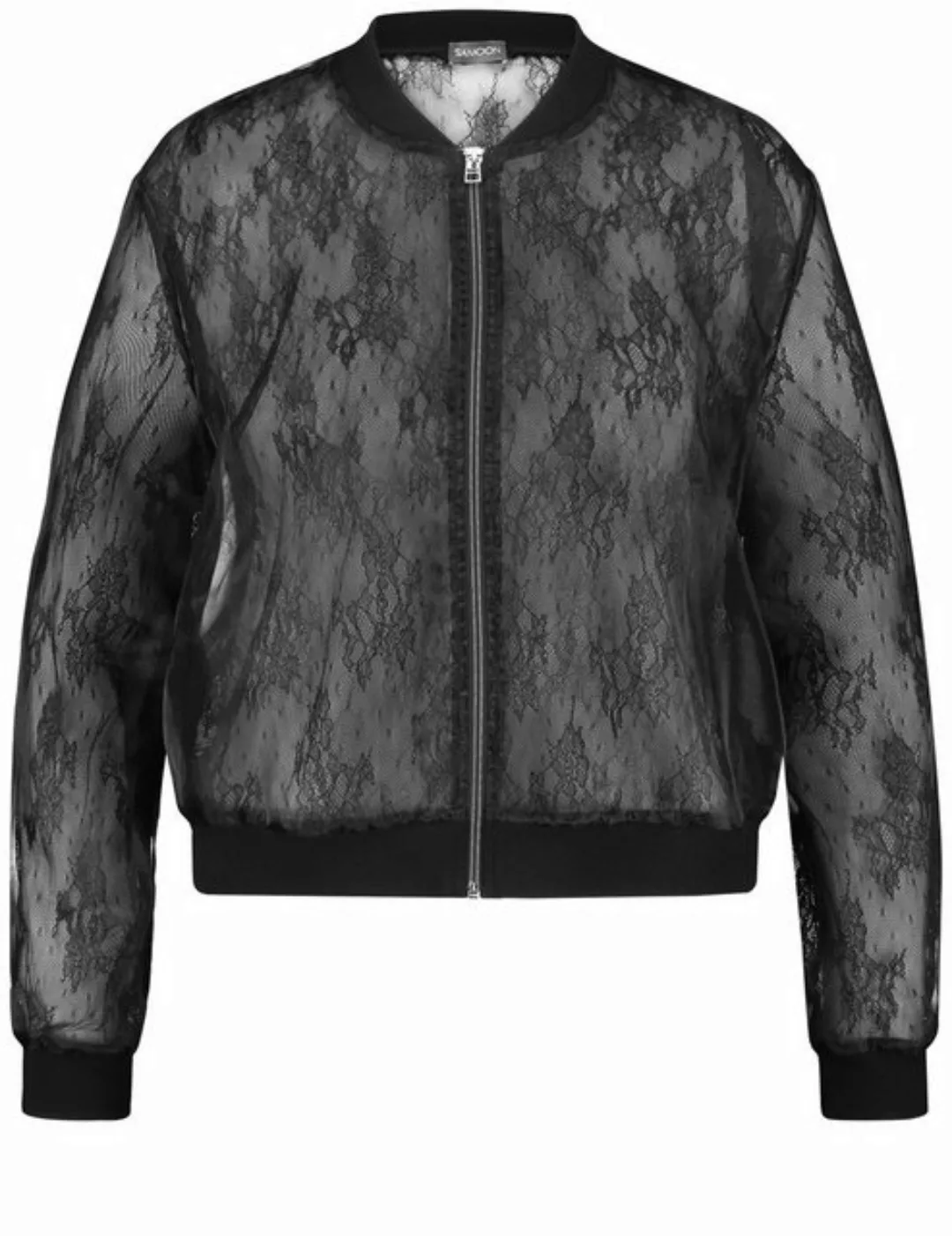 Samoon Jeansjacke Transparenter Spitzen-Blouson günstig online kaufen