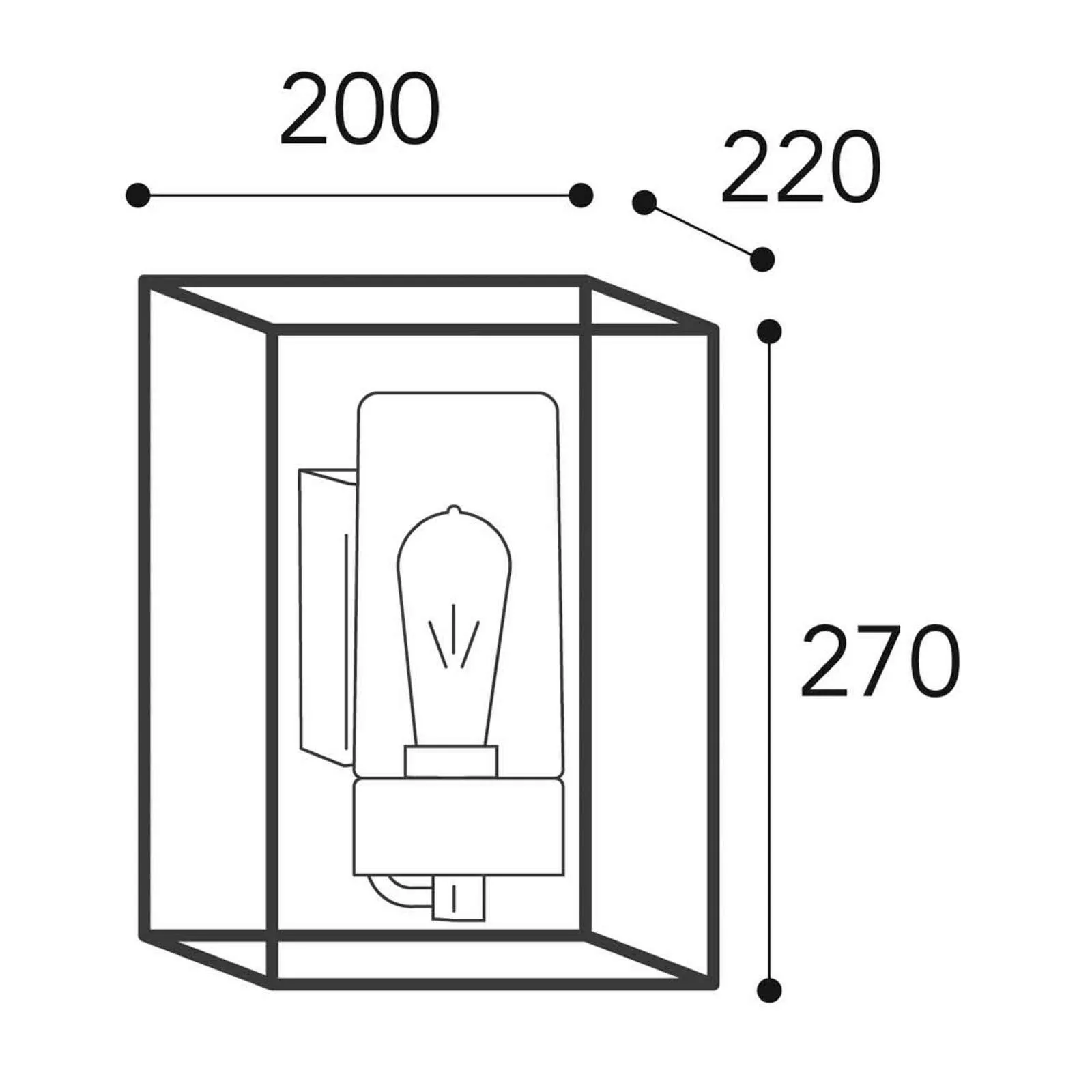 Außenwandleuchte Cubic³ 3363 messing antik/klar günstig online kaufen