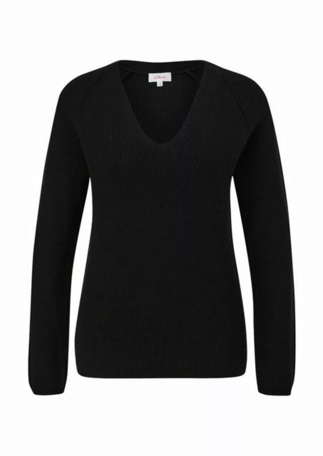 s.Oliver V-Ausschnitt-Pullover Basic (1-tlg) V-Ausschnitt, lamgarm günstig online kaufen