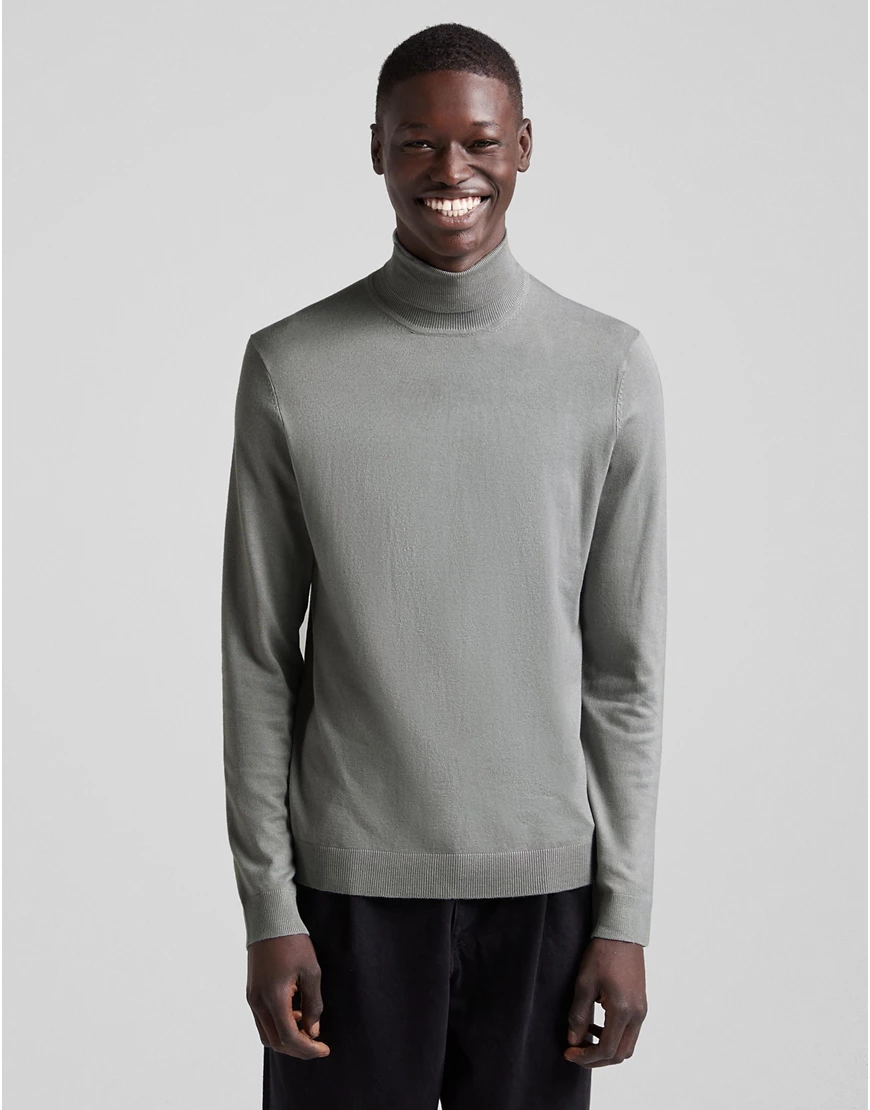 Bershka – Rollkragenpullover in Grau günstig online kaufen