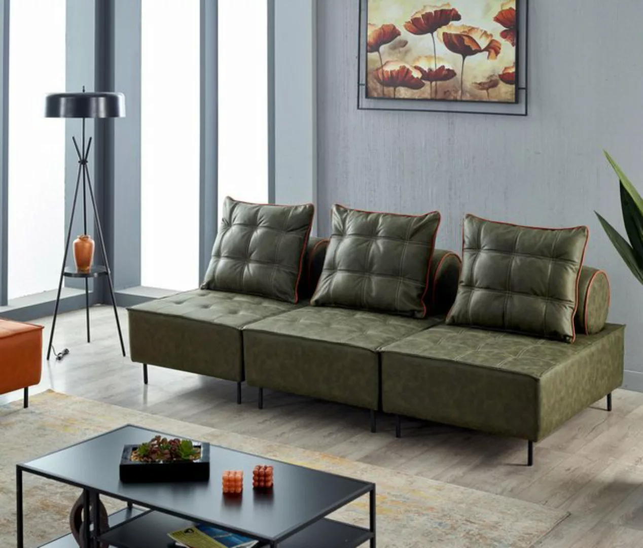 Villa Möbel Sofa Vip, 1 Stk. 3-Sitzer, Hand Made Quality, pflegeleichter Mi günstig online kaufen