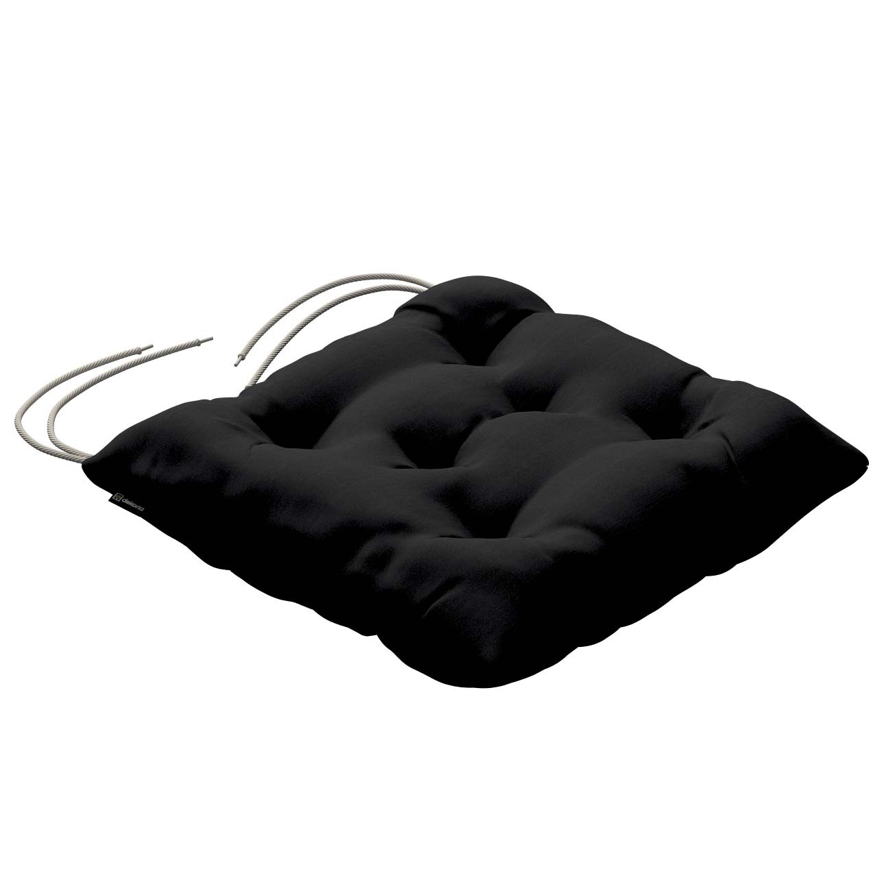 Stuhlkissen Thomas mit Bindeschnur, schwarz, 38 x 38 x 8 cm, Loneta (133-06 günstig online kaufen