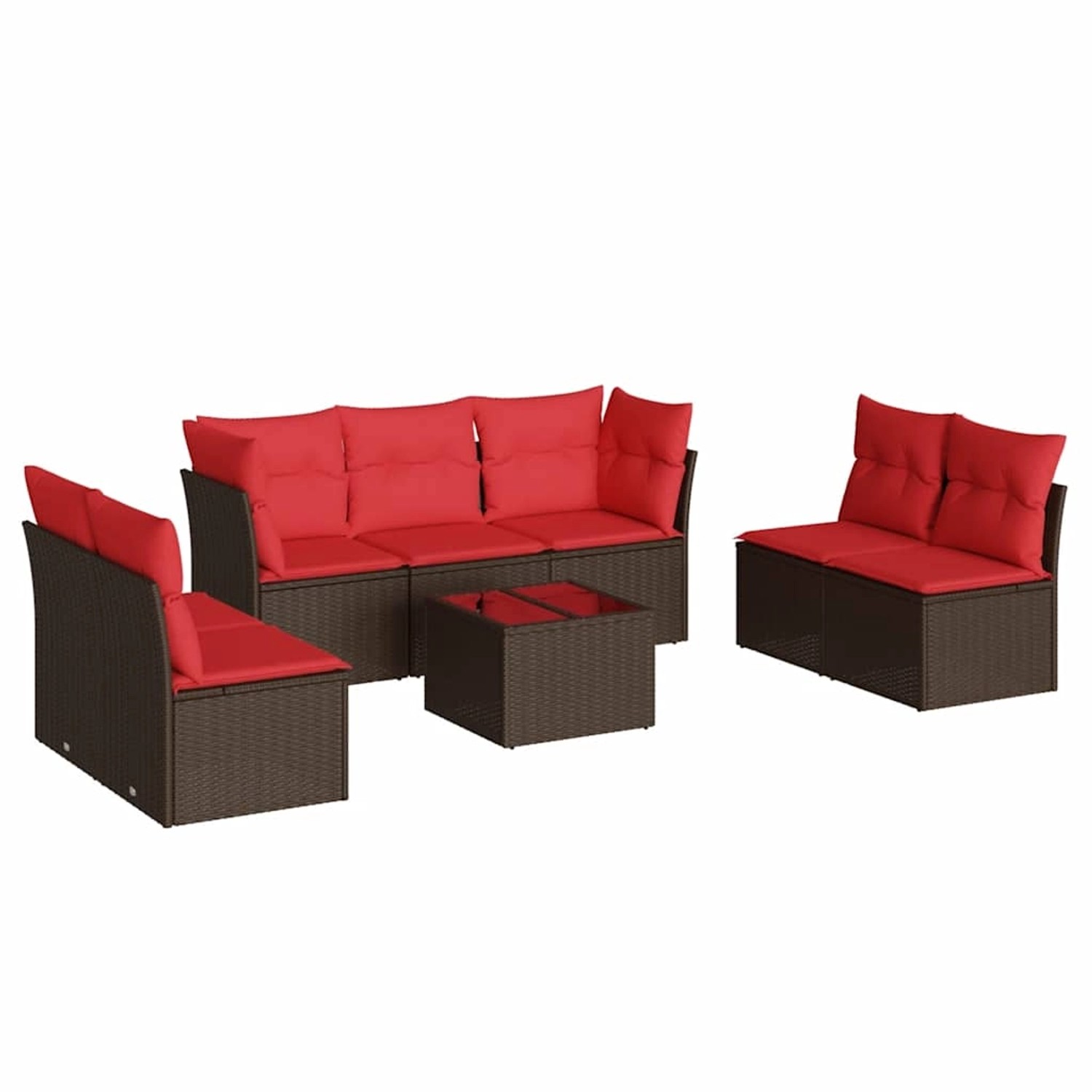 vidaXL 8-Tlg Garten-Sofagarnitur mit Kissen Braun Poly Rattan 3217424 günstig online kaufen