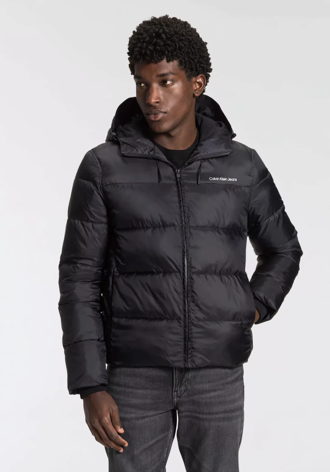 Calvin Klein Jeans Steppjacke "LOGO TAPE LW PADDED JACKET", mit Kapuze günstig online kaufen