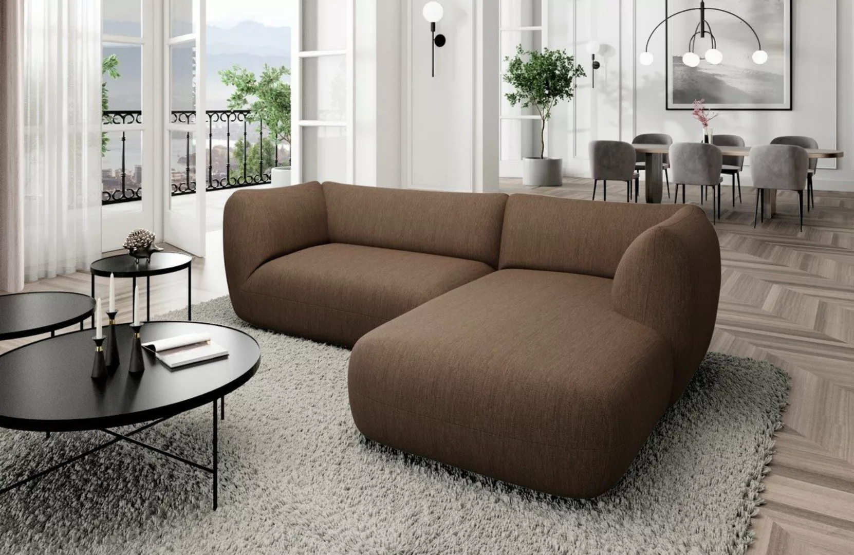 Sofa Dreams Ecksofa Stoff Eckcouch Polstersofa Eck Sofa Madrid L Form kurz, günstig online kaufen