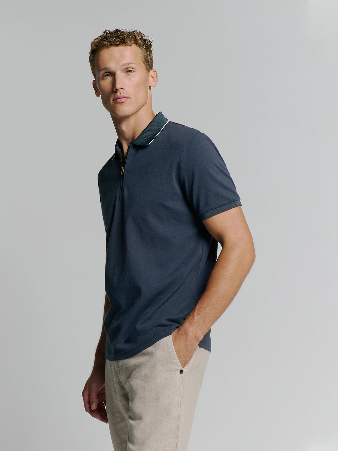 NO EXCESS Poloshirt "No Excess Poloshirt Polo Liquid Finished Cotton" günstig online kaufen