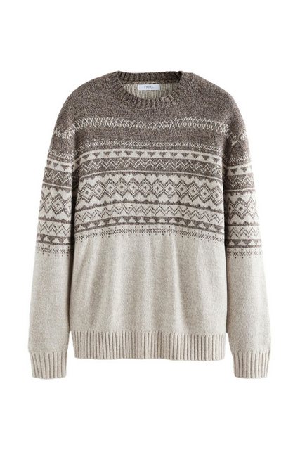 Next Rundhalspullover Regular Fit Rundhalspullover mit Fairisle-Muster (1-t günstig online kaufen