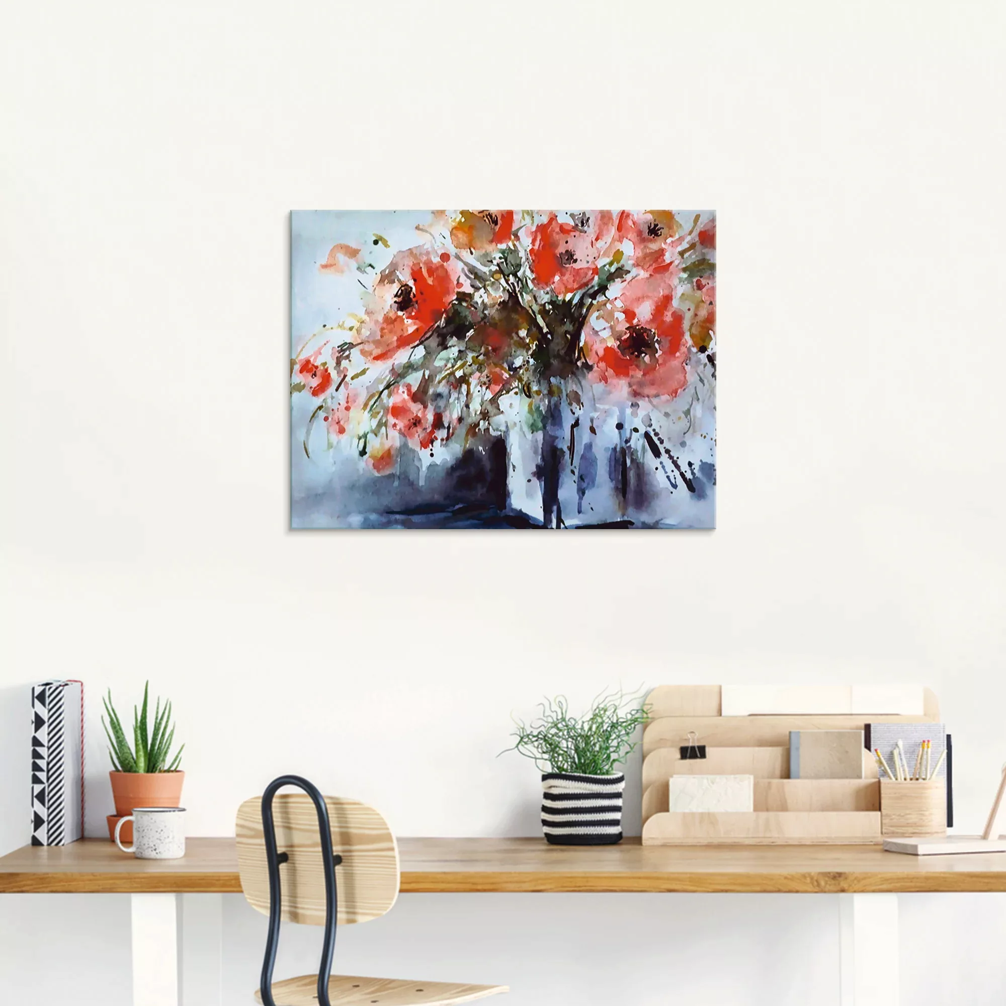 Artland Glasbild »Mohn in Vase«, Blumen, (1 St.), in verschiedenen Größen günstig online kaufen