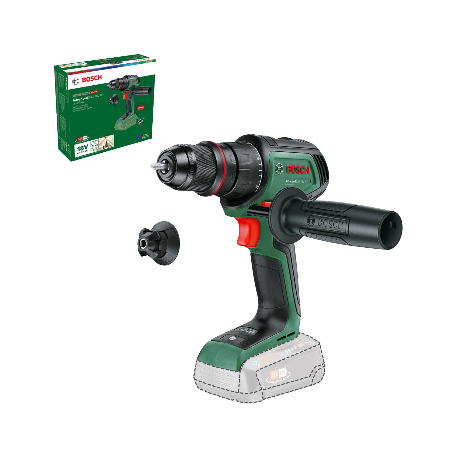 Bosch 18 V Akku-Bohrschrauber Advanced Drill 18 V-80 Solo günstig online kaufen