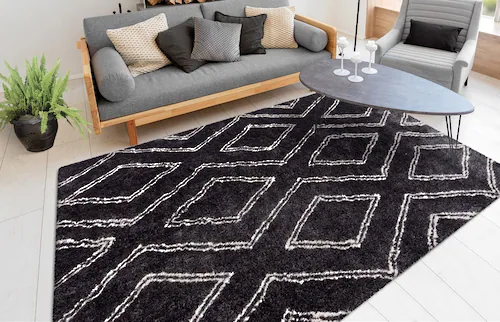 my home Hochflor-Teppich »Jeana«, rechteckig, 27 mm Höhe, retro, Wohnzimmer günstig online kaufen