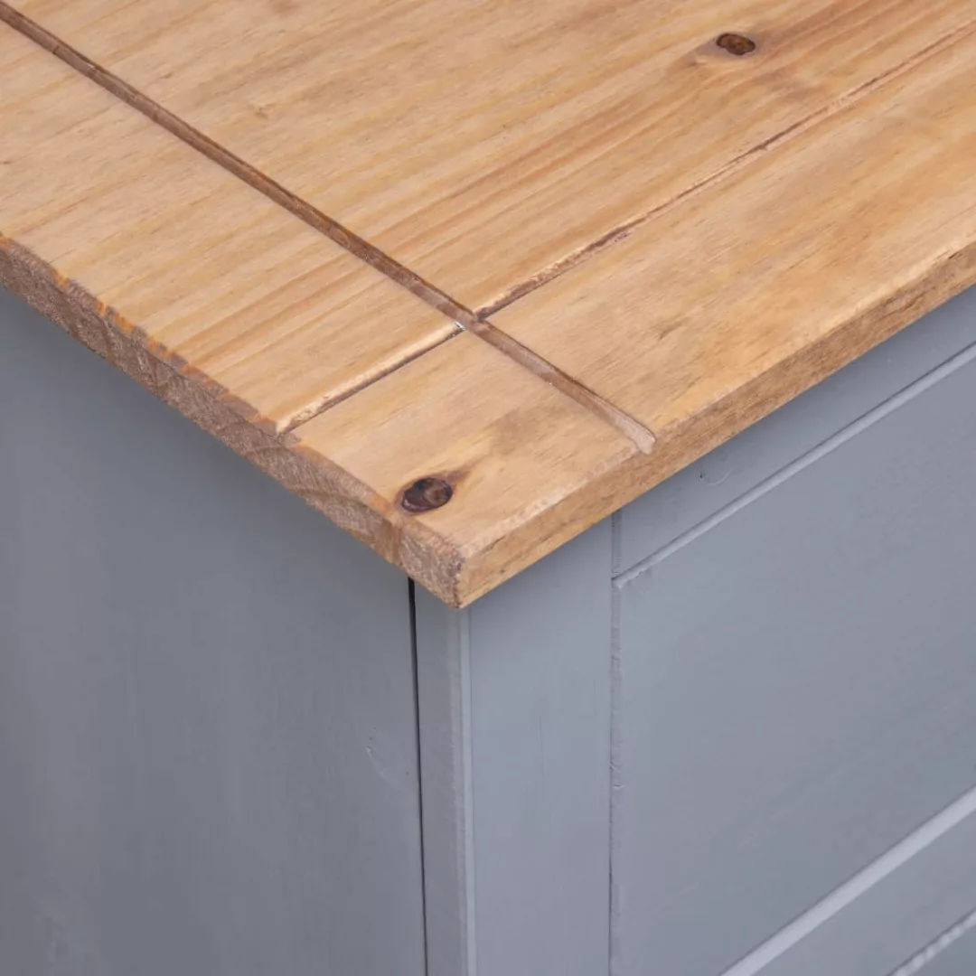 Sideboard Grau 93 X 40 X 80 Cm Massivholz Panama-kiefer günstig online kaufen